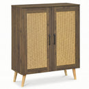 5-Tier Rattan Shoe Cabinewith 3 Removable Shelves