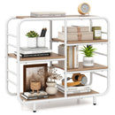 5-Tier Storage Organizer Open Book Shelf with Metal Frame