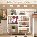 5-Tier Storage Organizer Open Book Shelf with Metal Frame