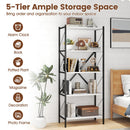 5-Tier Bookshelf with Heavy-Duty Metal Frame
