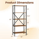 5-Tier Bookshelf with Heavy-Duty Metal Frame