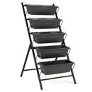 5-Tier Vertical Raised Garden Bed with Drainage System and Removable Trays for Vegetables