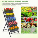 5-Tier Vertical Raised Garden Bed with Drainage System and Removable Trays for Vegetables