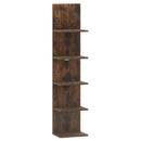 5-Tier Wall Mounted Shelf Unit with Wood Grain