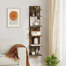 5-Tier Wall Mounted Shelf Unit with Wood Grain