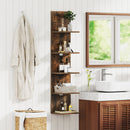 5-Tier Wall Mounted Shelf Unit with Wood Grain