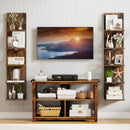 5-Tier Wall Mounted Shelf Unit with Wood Grain