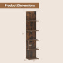 5-Tier Wall Mounted Shelf Unit with Wood Grain