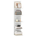 5-Tier Wall Mounted Shelf Unit with Wood Grain
