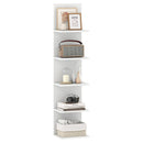 5-Tier Wall Mounted Shelf Unit with Wood Grain