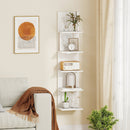 5-Tier Wall Mounted Shelf Unit with Wood Grain