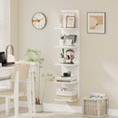 5-Tier Wall Mounted Shelf Unit with Wood Grain