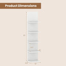 5-Tier Wall Mounted Shelf Unit with Wood Grain