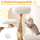 5-Tier Wooden Cat Tree with Woven Condo Plush Perches Jute Posts & Balls
