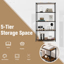 5 Tiers 61 Inch Multi-use Bookshelf with Metal Frame