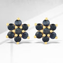 0.84 Carat Genuine Blue Sapphire 10K Yellow Gold Earrings