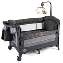 5-in-1 Bedside Bassinet with Diaper Changer and Mattress-Gray