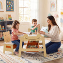 5-in-1 Toddler Table and 2 Chairs Cute Art Desk Set with Reversible Chalkboard Whiteboard