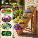 5-tier Vertical Raised Garden Bed Wood Elevated Planter Box with Legs