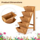5-tier Vertical Raised Garden Bed Wood Elevated Planter Box with Legs