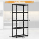 5-Tier Metal Shelving Unit with Anti-slip Foot Pad Height Adjustable Shelves for Garage-M