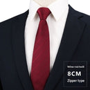 Mens Business Formal Zipper Tie With Blue Stripes