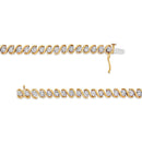 14K Yellow Gold Plated .925 Sterling Silver 1/2 Cttw Round Miracle-Set Diamond S-Curve Tennis Bracelet (I-J Color, I3 Clarity) - 7"