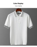 Men's Ice Silk Short Sleeve Lapel Polo Sweater