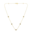 Yellow Color Plated Sterling Silver Diamond Station Necklace (1/2 cttw, K-L Color, I2-I3 Clarity)