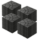 Interlocking Patio Deck Tiles 12 Inch Stone Pattern 44-Piece Set
