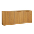 Fluted Sideboard Cabinet with 4-6 Doors and Wood-Grain Top