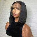 Short Bone Straight 13x4 Transparent Lace Front Wig