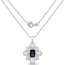 7.80 Carat Genuine Amethyst .925 Sterling Silver Pendant