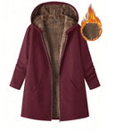 Womens Hooded Fleece-lined Sweatshirt Jacket