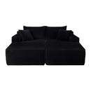 Sectional Couch with Double Chaise Lounge and Cup Holders
