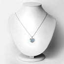 2.66 Carat Genuine Blue Topaz and White Topaz .925 Sterling Silver Pendant