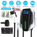 Level 2 Electric Vehicle Charger EV Wall Charger Car Charging Station with 2 Swipecards Digital Display Gun Locking for Home Garage