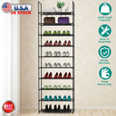 10 Tiers Shoe Rack Space-Saving 25-30Pairs Tall Shoe Shelf 23.03x10.82x72.83Inches Non-Woven Fabric Vertical Shoe Organizer For Hallway Entryway Close