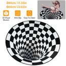 3D Visual Floor Area Mat Anti-slip Illusion Rug Doormat Round Living Room Carpet Mat
