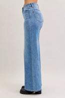 Judy Blue Mid Rise Retro Wide Leg Jeans
