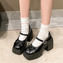 Women Vintage Bow Mary Jane Platform Pumps Matching Daily
