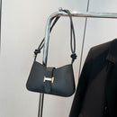 Womens Minimalist Textured-design Single-shoulder Crossbody Underarm Bag