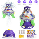 UFO Water Sprinkler Outdoor Summer Rocket Toy With Colorful LED Lights 360¡ Spinning 1.64FT To 6.56FT Adjustable Height Birthday Summer Gift For Girls