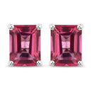 3.20 Carat Genuine Pink Topaz .925 Sterling Silver Earrings