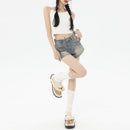 American Retro Denim Super Short Shorts Women