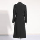 Temperament Commute Buckle Design Long Suit Jacket