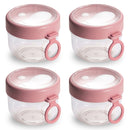 4Pcs Overnight Oats Containers with Lids and Folding Spoons 20OZ Portable Leak-proof Oats Jar For Milk Vegetable and Fruit Salad Yogurt Breakfast Cere