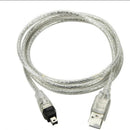 Transparent White USB AM to 4P Cable