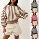 New Stylish Striped Long-sleeve Knit For Fall And Winter