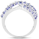 1.49 Carat Genuine Tanzanite .925 Sterling Silver Ring